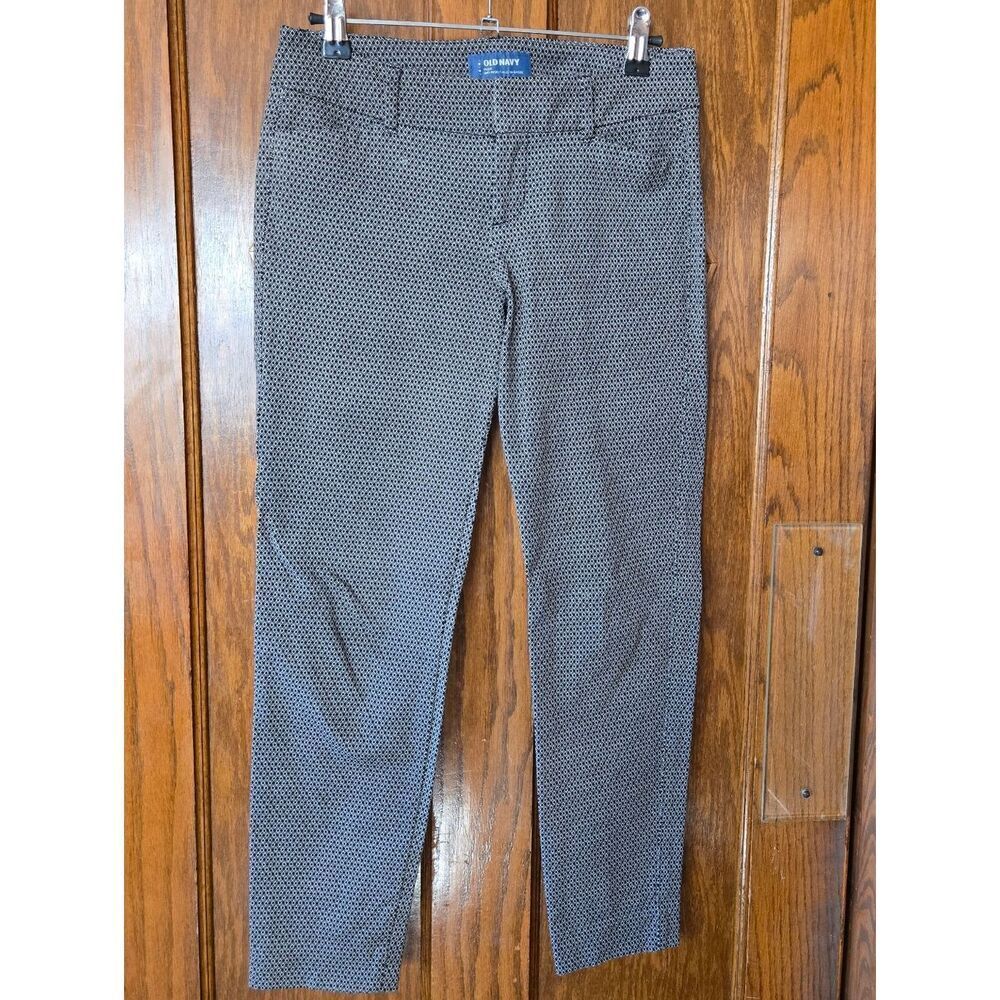Old Navy Black & White Microdot Pixie Straight Ankle Cropped Pants Size 2